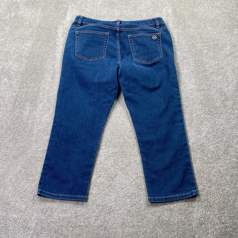 Michael Kors Capri Jeans Women Size 8 Blue Stretch Skinny Leg Mid Rise Denim
